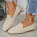 Large Casual For Women In Spring And Summer, New Single Shoes, Square Toe Flat Bottom Fly Woven Lazy Shoes_voghion.com