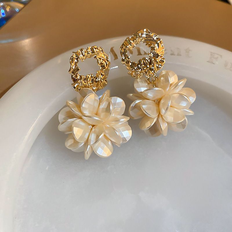 Orecchini pendenti in resina con fiore, nappa, luce, lusso, alta qualità, semplici e versatili, alla moda, per donna_voghion.com