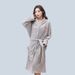 Soft Touch Micro Fleece Huva Morgonrock Plysch Lång Spa Robe Absorberande Morgonrock_voghion.com