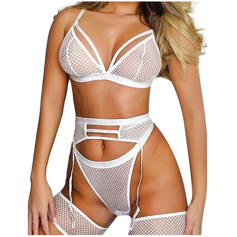 2023 Lace Women's Sexy Lingerie Steel Ring Pamas Fashion Exotic Erotic Set See Through Outfits Porn Temptation Set_voghion.com