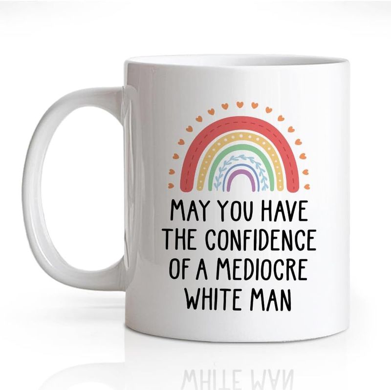 Minimalist White Ceramic Mug – 11oz Coffee Cup With Elegant Lettering (Microwave & Dishwasher Safe)_voghion.com