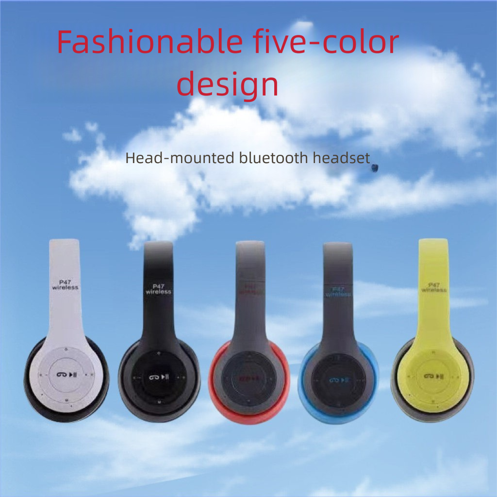 P47 Cuffie Bluetooth Over-Ear Cuffie Wireless Pieghevoli Universali per Telefoni Cellulari e Computer_voghion.com