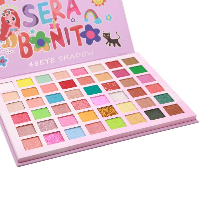 48 Palette Ins Regenbogen Farbe Wasserdicht Bühne Make-Up Lidschatten_voghion.com
