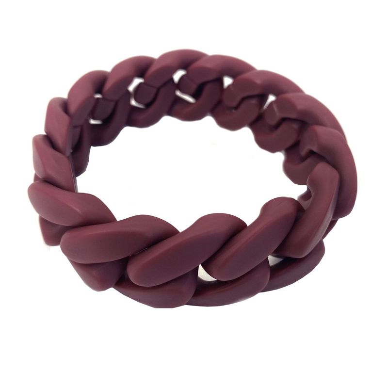Bracciale a catena fitta in acrilico a iniezione tinta unita, stile street minimalista, patchwork cubano_voghion.com