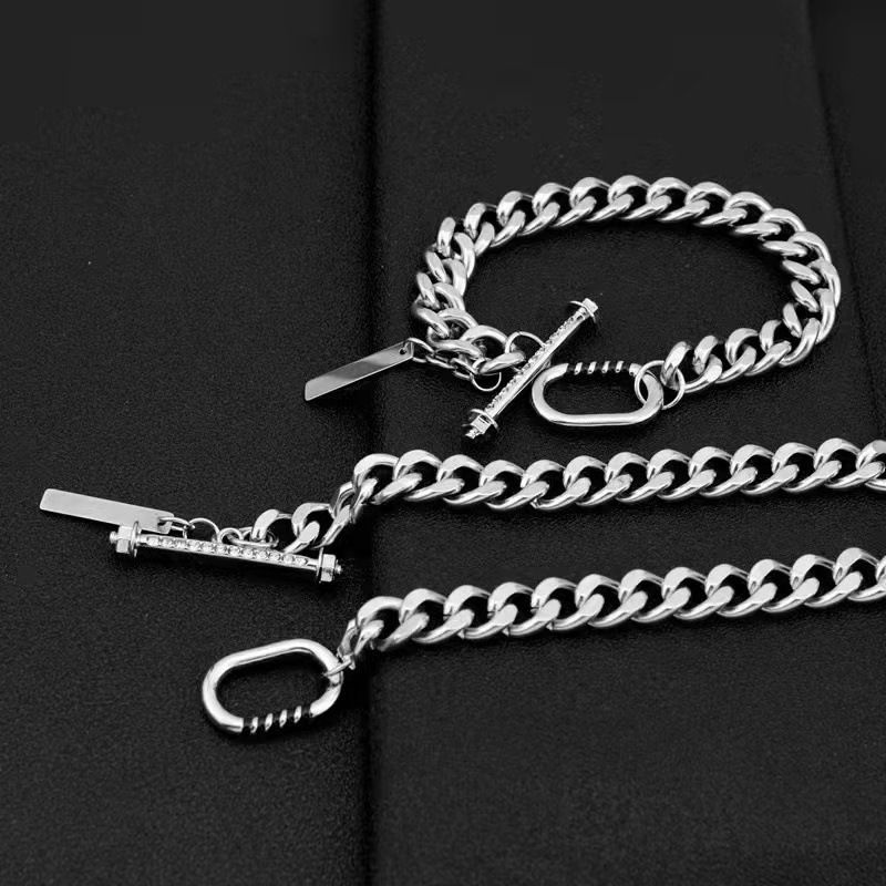 Collana cubana da uomo in acciaio al titanio, marchio alla moda, accessori hip hop di alta moda, bracciale semplice alla moda Pi Shuai_voghion.com