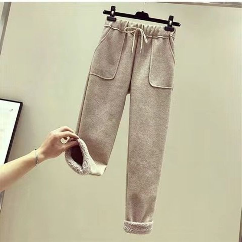 Abbigliamento donna autunno e inverno nuovo maglione ricamato donna + pantaloni larghi in lana donna completo due pezzi_voghion.com