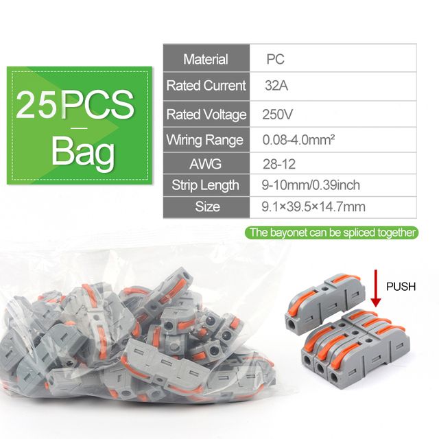 Connecteur de fil en ligne pour borne électrique à épissure compacte 12 AWG 28-12 AWG_voghion.com