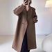 Petite Wool Blend Coat For Women – Classic Hepburn-Inspired Winter Coat With Straight Shoulder Design_voghion.com