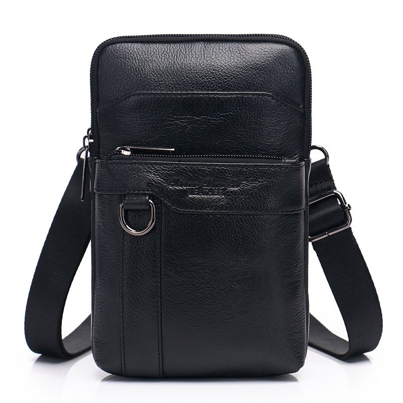 Herren Handy Hüfttasche, Leder Multifunktionale 7-Zoll Mini Umhängetasche, Einzel Schultertasche, Gürtel Hüfttasche_voghion.com