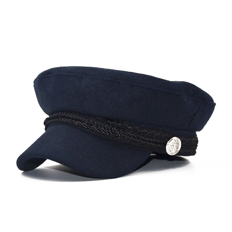 Fashion Sun Shading Military Octagonal Hat, Autumn And Winter Patchwork Beret, Women's English Style_voghion.com