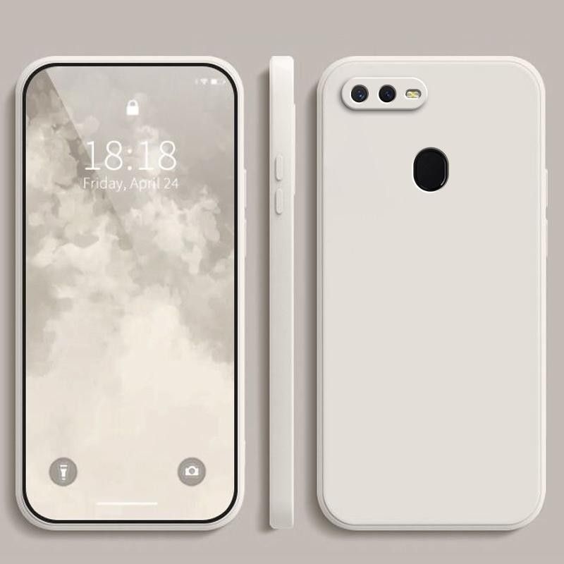 Case For Oppo A5s (AX5s) A7 A12 A7x F9 Solid Color Simple Plain Color Anti Drop Silicone Shockproof Protective Cover Phone Case_voghion.com