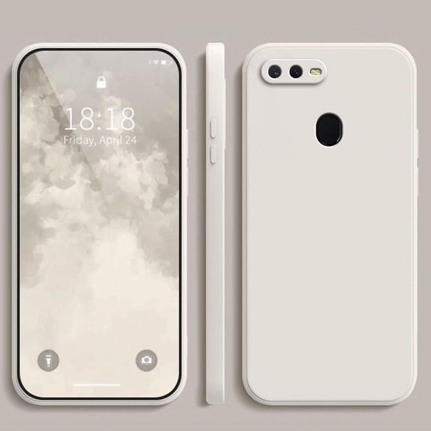 Case For Oppo A5s (AX5s) A7 A12 A7x F9 Solid Color Simple Plain Color Anti Drop Silicone Shockproof Protective Cover Phone Case_voghion.com