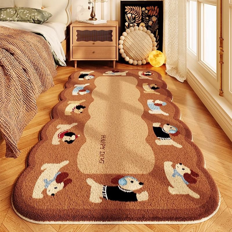Maillard-Inspired Plush Bedside Rug – Ultra-Soft Kids & Nursery Runner With Non-Slip Backing (Custom Sizes, Machine Washable, Animal Prints)_voghion.com