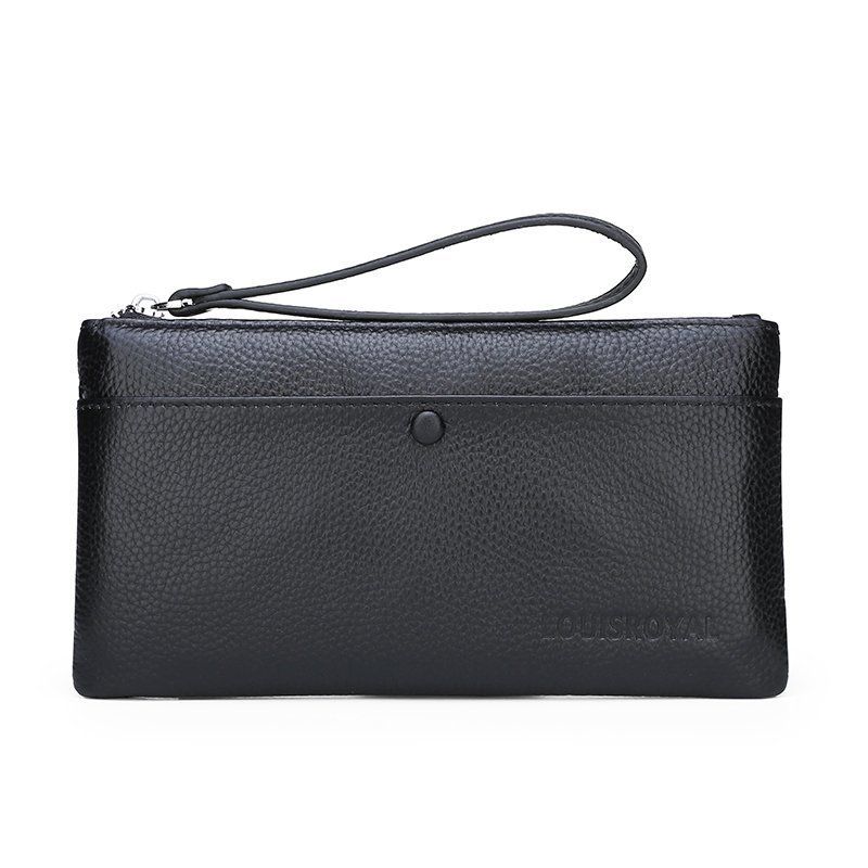 Herr ClutchBag Handväska Herr Hållande Baotou Lager Kohud Lång Handväska Trend Flerskiktad Mobilväska Mode Enkel Handväska Herr_voghion.com