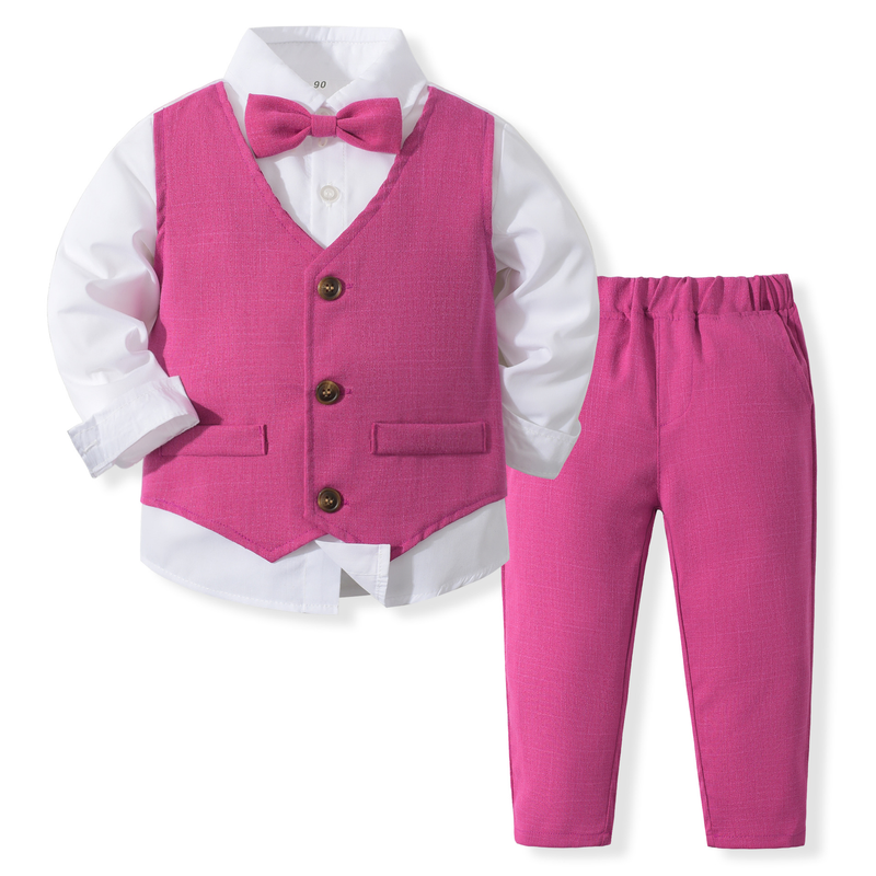 Ropa para niños, traje falso de dos superiores para caballero, vestido de chaleco para niños de estilo británico de otoño_voghion.com