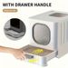 Leak-proof Enclosed Cat Litter Box Pull Drawer Kitten Training Toilet With Scoop And Lid Anti-Splashing_voghion.com
