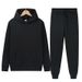 Cross-border Men's And Women's Thin Hooded Casual Sports Suit, Threaded Sweater, Sweatpants, Two-piece Set, No Fleece Set._voghion.com