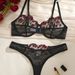Lenjerie intimă pentru femei, set de chiloți, lenjerie intimă sexy, broderie florală, ultra subțire, Pure Desire_voghion.com