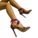 Rainbow Heels 2024 Summer New Walking Show Cross Strap Fashion Tynd farve Blok højhælede sandaler_voghion.com