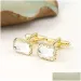 Cuff Ks Mens Fashion Cuffks Rectangar Crystal French Shirt Button Accessories High End Wedding Gift Drop Delivery_voghion.com