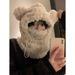 Niedlicher, verdickter Teddybär-Plüschschal, integriert in die warme Ohrenschutzmütze für Damen im Herbst und Winter in koreanischer Version_voghion.com