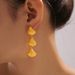 Ocean Series Beach Wind Three Shell Tassel Earrings Retro Style Design Stainless Steel_voghion.com