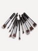Pennelli per trucco da 10 pezzi, set argento e nero, pennello per ombretto, pennello per cipria, strumenti di bellezza GUJHUI_voghion.com