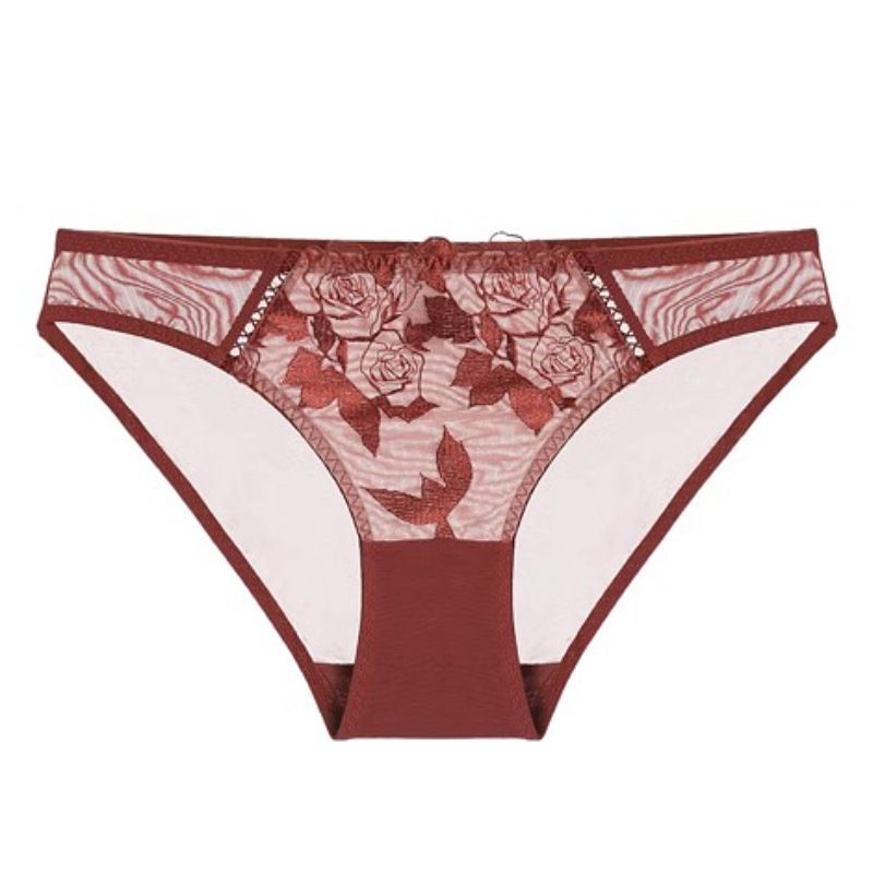 Braguitas de encaje con bordado de flores sexys, ultrafinas, transpirables, cómodas, de cintura baja, bragas sexys para mujer_voghion.com