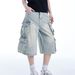Multi-Pocket Cargo Jeans For Men And Women American Style Vintage Straight-Leg Cropped Slimming Loose Pants_voghion.com