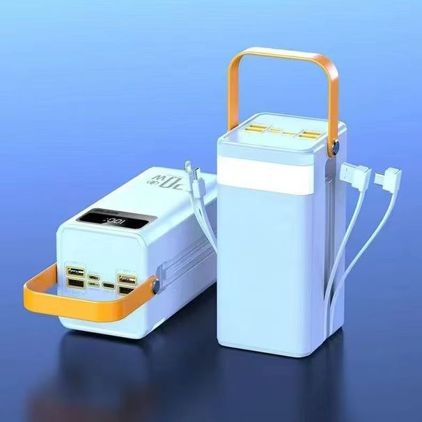 120W Super Fast Charging Power Bank With Built-in Cables, 80000mAh High Capacity Portable Outdoor Charger For IPhone, Android, Laptop_voghion.com