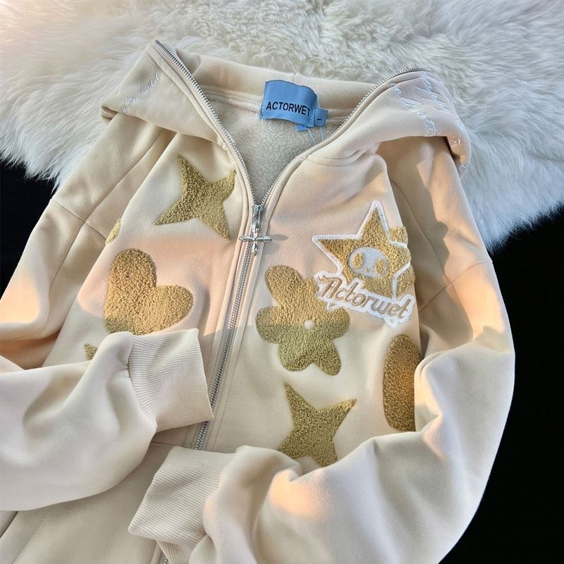 【hot】Zip Up Hoodie Women 2023 Y2K Kawaii Haruku Clothes Full Gothic Web Sweatshirt Hip Hop Grunge Oversized Jacket Coat_voghion.com