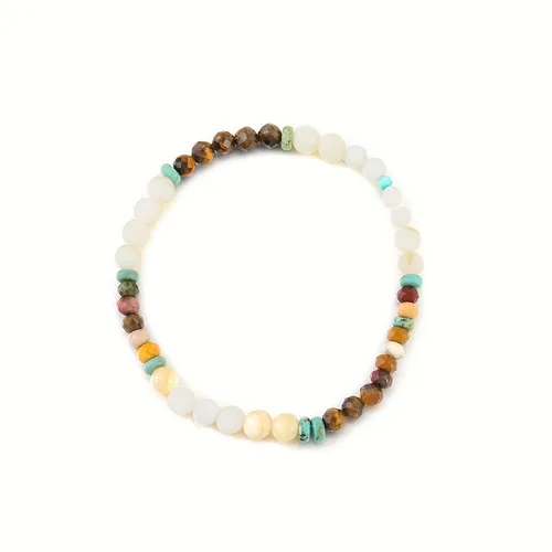 Women's Jewelry Colorful Natural Blue Turquoise Beaded Necklace Round Popular Style, Light Luxury, Niche Pearl, High End Simple Suit_voghion.com