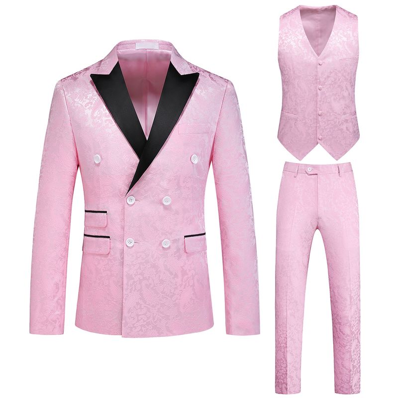 Traje formal informal de negocios de tres piezas para hombre, versión coreana, vestido de boda delgado para padrinos de boda y novio_voghion.com
