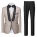 Ropa de hombre Traje de esmoquin de tres piezas con doble abertura para hombre_voghion.com
