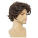 Synthetische clip-in pruik voor heren, mode synthetische pruik, bruin, middenscheiding, kort krullend haar_voghion.com