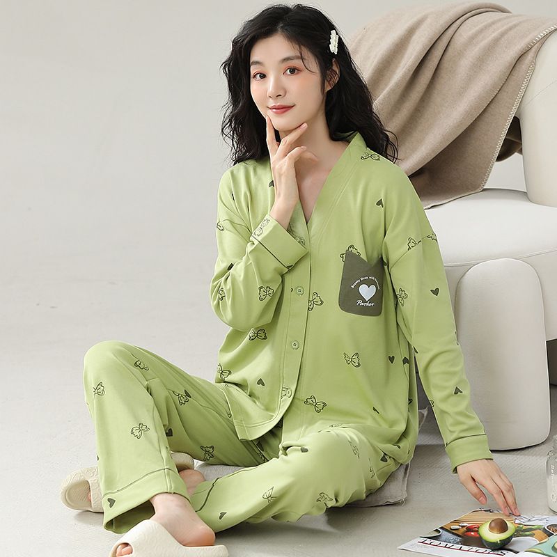 Ropa de dormir para mujer en primavera, otoño e invierno, manga larga 2023 nuevo verano, ropa de dormir suelta para mujer, dulce, linda caricatura para el hogar_voghion.com