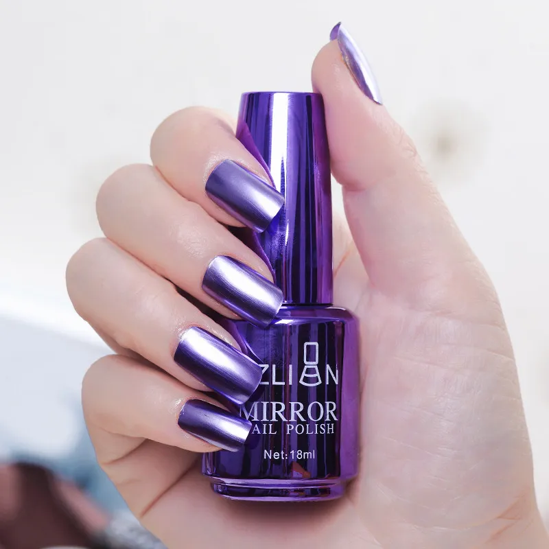 Metallic Mirror Effect Nail Polish Purple Rose Gold Sier Chrome Nail Art Polish for Nails Manicure Lacquer Dec_voghion.com
