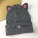 Autumn And Winter Cute Embroidered Knitted For Women Outdoor Warm Protection Cat Ear Wool Head Wrap Cold Hat_voghion.com