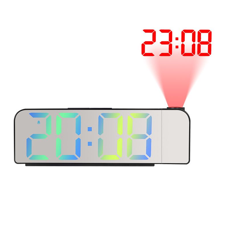 Alarm Clocks LED New Simple Projection Large Font Color Display Electronic Digital Alarm Clock With Temperature_voghion.com