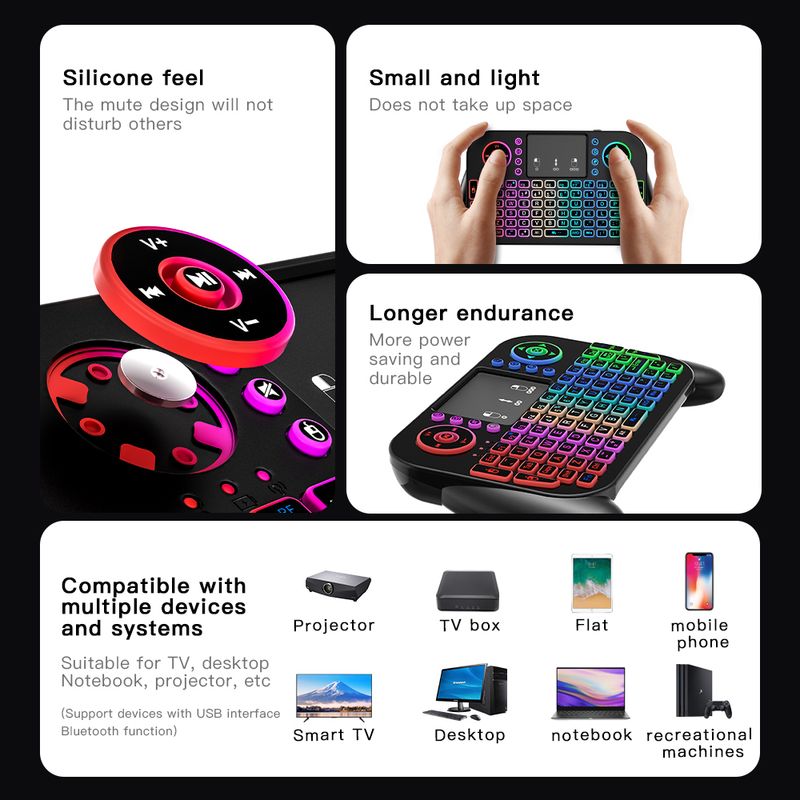 8 2.chG Mini Wireless Keyboard Sh Color Backlit Spanish Portuguese Bluetooth Air Mouse Remote Control Touchpad For_voghion.com