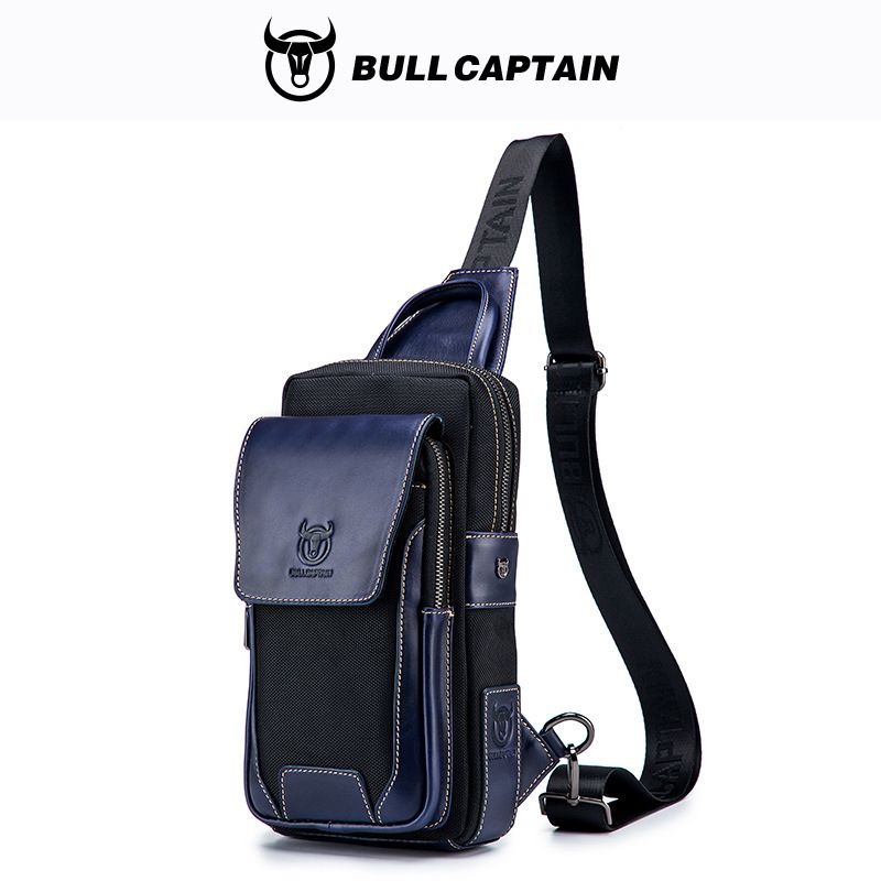 Captain Niu Lederwaren echtes Leder Brusttasche Herren erste Schicht aus Rindsleder Mode lässig Schulter Messenger Bag_voghion.com