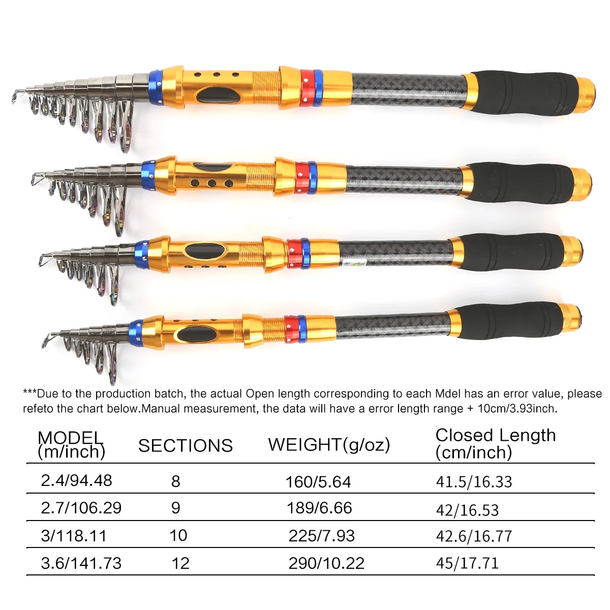 Carbon Fiber 2.4m 3.6m Telescopic Fishing Rod For Travel Long Distance Sea Fishing Casting Rod Fishing Rod Fishing Gear_voghion.com