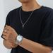 Orologio di alta qualità in stile hip-hop con cinturino in acciaio, al quarzo, a tre occhi, nuovo, con croce in argento, collana, anello, catena cubana_voghion.com
