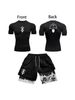 Trendy Printed For Men Summer New Casual Fitness Training Sports Short Sleeve Shorts Two-Piece Set_voghion.com