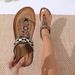 Women's summer chic beach flats beaded vintage flip-flops_voghion.com