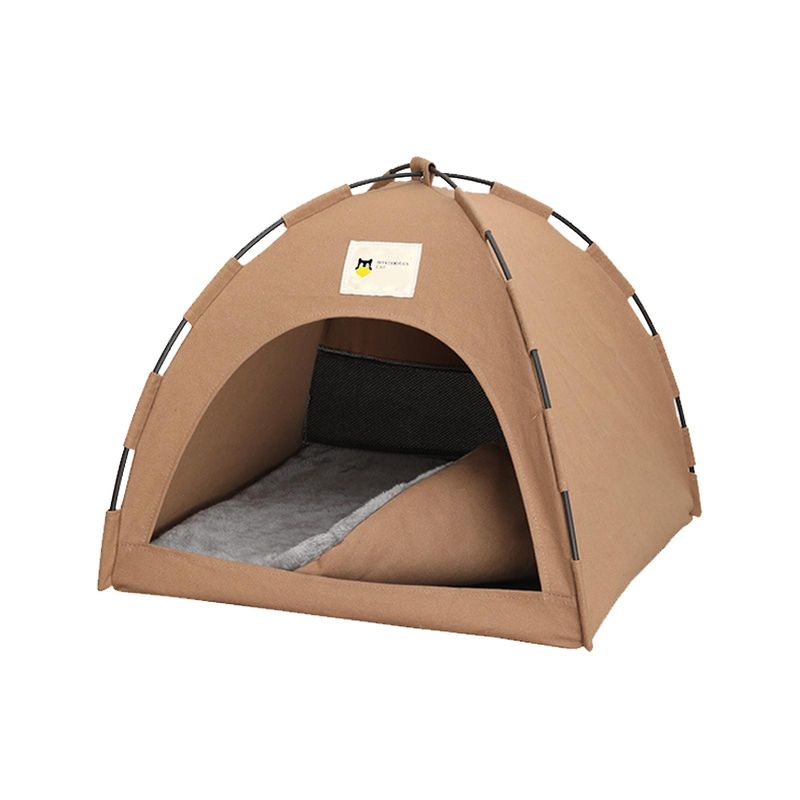 Detachable Pet Tent With Cushion Washable Comforable Cat Dog Teepee House_voghion.com