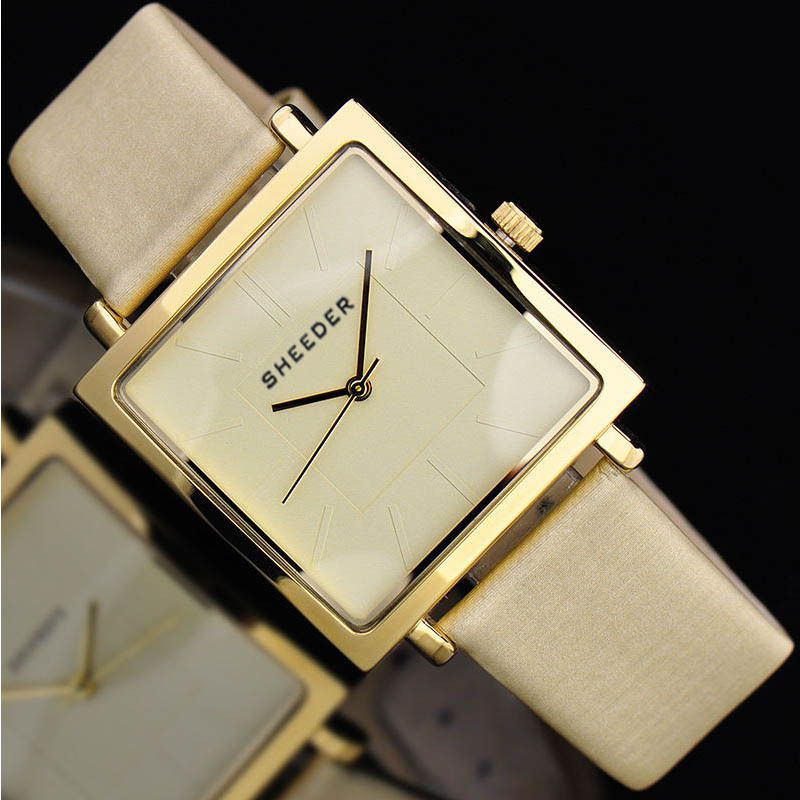 Mode Dameur Firkantet Dameur Retro Quartz Skin Med Lille Firkantet Ur_voghion.com
