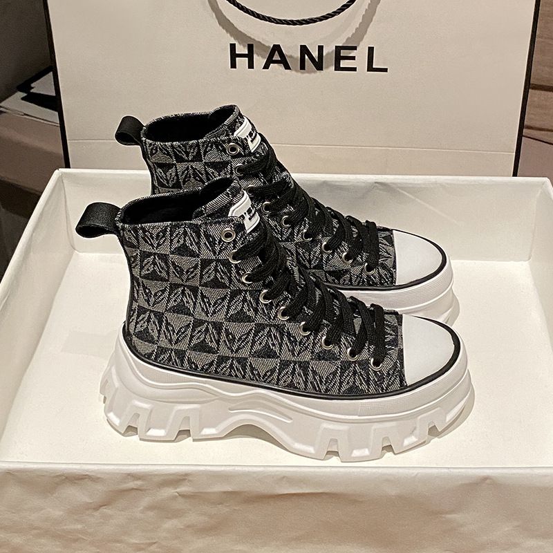Baskets décontractées en toile à plateforme haute pour femmes, chaussures d'été blanches respirantes à hauteur intérieure polyvalentes pour femmes_voghion.com