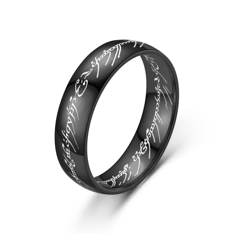 Anello con lettera speciale in titanio, serie accessori periferici, in acciaio inossidabile, il re degli anelli_voghion.com