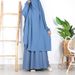 Women's Clothing Solid Color Long Sleeved Robe With Skirt Two Piece Suit_voghion.com